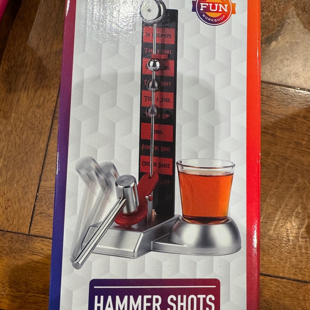 Workshop Republic Clothing Hammer Shots Drinking Game - Red and Silver